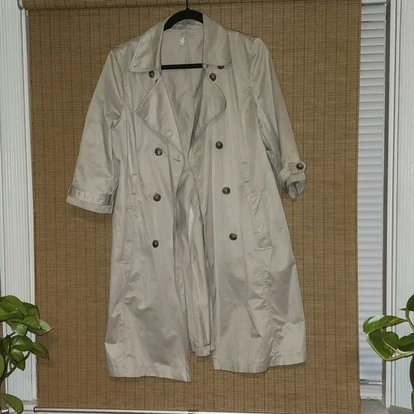 Old Navy Trench Coat Size Large - Picture 3 of 5